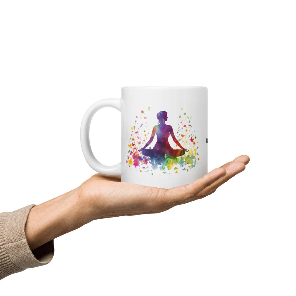 Namaste Yoga Meditation Mug - Rainbow Garden - 20 oz